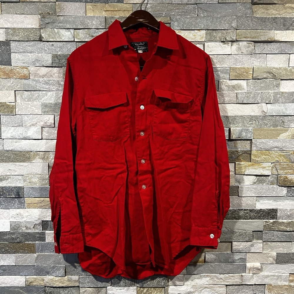 Vtg Deacon Brothers Viyella Loop Collar Flannel Shirt Mens Size S Wool Blend